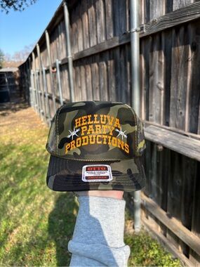 OTTO Helluva Party Productions Camo Trucker Hat | Custom Foam Front Snapback